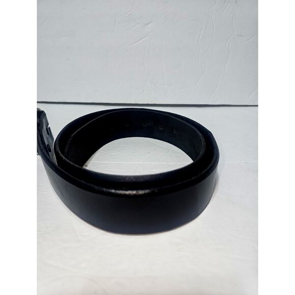 Silver Creek Collection Black Leather Belt 38 Solud Pattern USA - Picture 4 of 11
